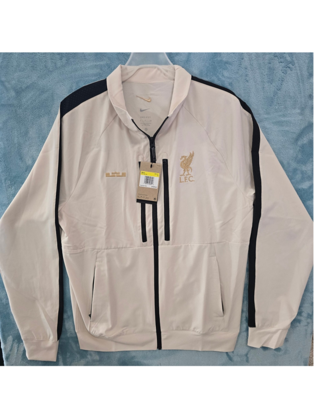 Men's Nike Liverpool FC Performance Jacket Size S Beige and Black